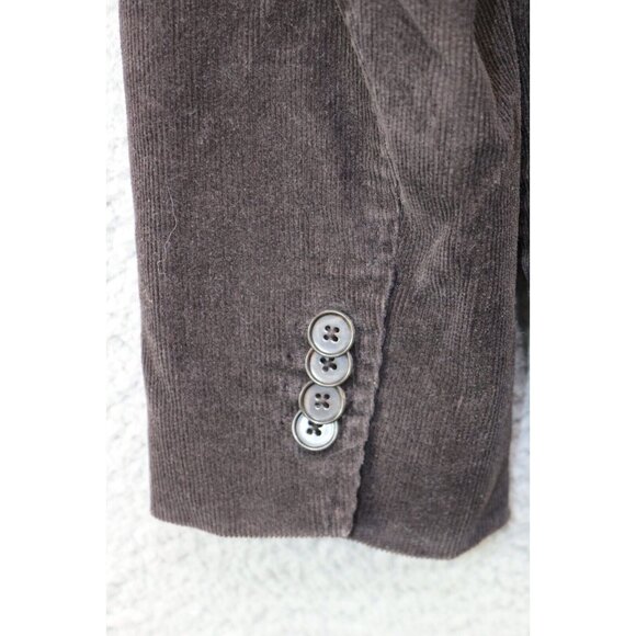 Land's End Women's Brown Corduroy Blazer-Pockets-Size 8-Three Buttons-Business - Picture 12 of 13
